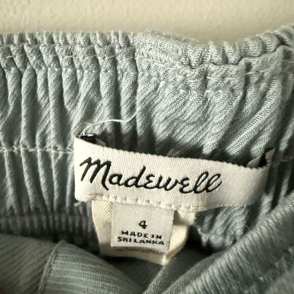 Madewell The Neale Straight Leg Trouser Pant in Drapeweave Pale Blue - Size 4 - Picture 6 of 7